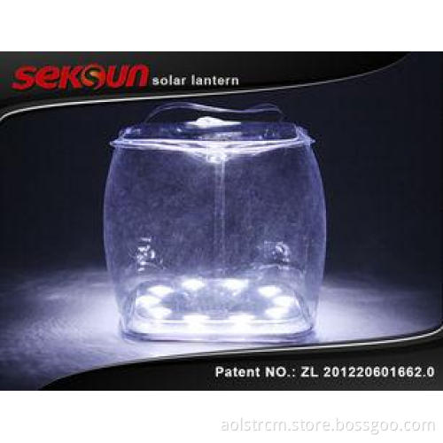 white collapsible Square Inflatable LED Solar Lantern for T